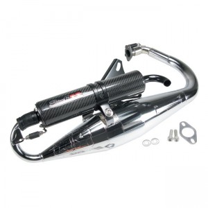 Auspuffanlage Stage6 PRO REPLICA, Minarelli stehend, ohne E-Pr�fzeichen, chrom, carbon Endschalld�mpfer