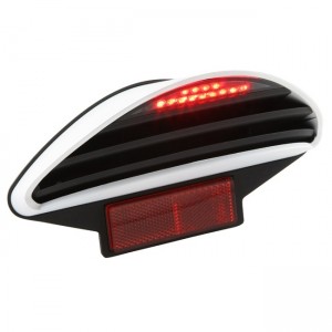 Rücklicht BCD Rx,schwarz / weiß, MBK Nitro / Yamaha Aerox / Italjet Dragster / CPI Hussar / Aprilia Rally, mit E-Prüf