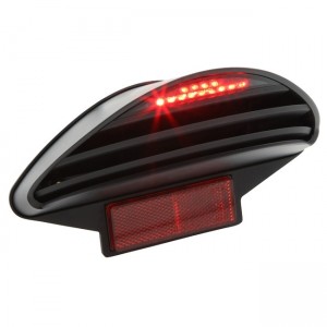 Rücklicht BCD Rx,schwarz, MBK Nitro / Yamaha Aerox / Italjet Dragster / CPI Hussar / Aprilia Rally, mit E-Prüfzeichen