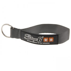 Schl�sselband Stage6, kurz, schwarz/wei�/orange