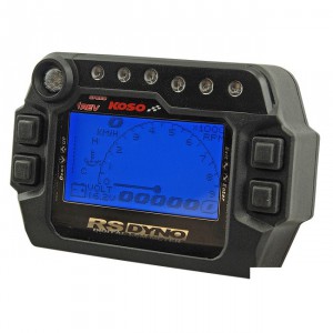 Tacho KOSO Digital RS DYNO EDITION (Modell 2007), blau beleuchtetes Display, Geschwindigkeitsanzeige, Powertest, &Ouml;l-/Wa
