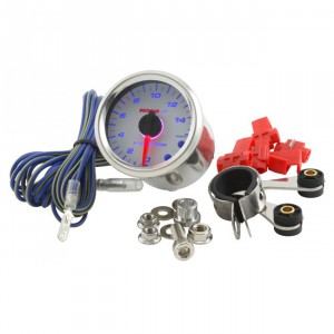 Drehzahlmesser KOSO GP Style 48, rund, analoge Anzeige, d=48x57mm, Display weiss unterlegt, 0-14.000 U/min