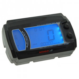 Tacho KOSO Digital Multimeter XR-SRN, universal, SPEED / RPM / TEMP / TRIP, blau beleuchtet, f&uuml;r 2- und 4-Takt Motoren