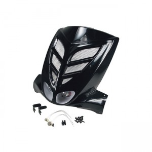 Frontverkleidung BCD Xtreme mit Doppeloptik, MBK Stunt / Yamaha Slider, schwarz, mit Racinggitter