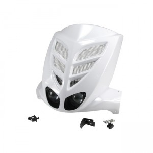 Frontverkleidung mit Doppeloptik BCD Extrem, MBK Stunt / Yamaha Slider, weiß mit Homologation (Ref. FACEAVANT01001)