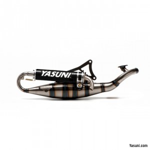 Auspuffanlage Yasuni Scooter R Black Edition, Minarelli liegend, carbon Endschalld�mpfer (schwarz), mit ABE / E-Gutacht