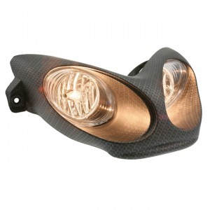 Scheinwerfer STR8 Klarglas Doppeloptik, Yamaha Aerox / MBK Nitro, mit CE-Nummer, carbon
