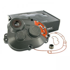 Getriebedeckel, Stage6 R/T, verstärkt, mit Lagern, CNC gefräst, 2-geteilt, hard eloxiert, mit O-Ring und Simmerring, P