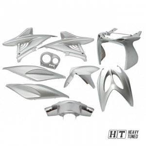 Verkleidungsset 9 Teilig, Yamaha Aerox, MBK Nitro - Silber