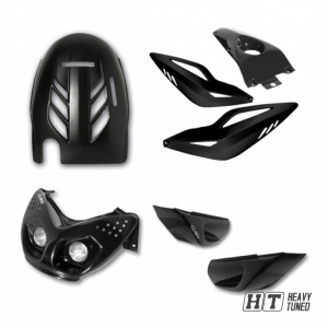 Verkleidungsset (4 - Teilig) Aerox / Nitro BCD schwarz - Unterboden, hintere Seiltenteile, Sozius, Unterboden vorne, Sch