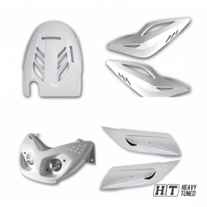 Verkleidungsset (4 - Teilig) Aerox / Nitro BCD weiß - Unterboden, hintere Seiltenteile, Sozius, Unterboden vorne, Schei