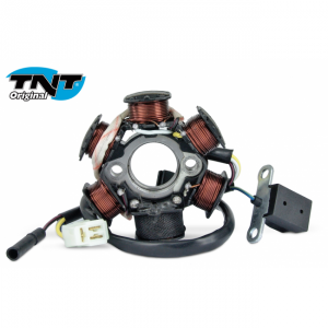 Lichtmaschine (Zündung) TNT, inkl. Stator, Grundplatte, Peugeot Liegend